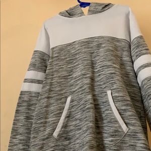 Gray and white sweatshirt